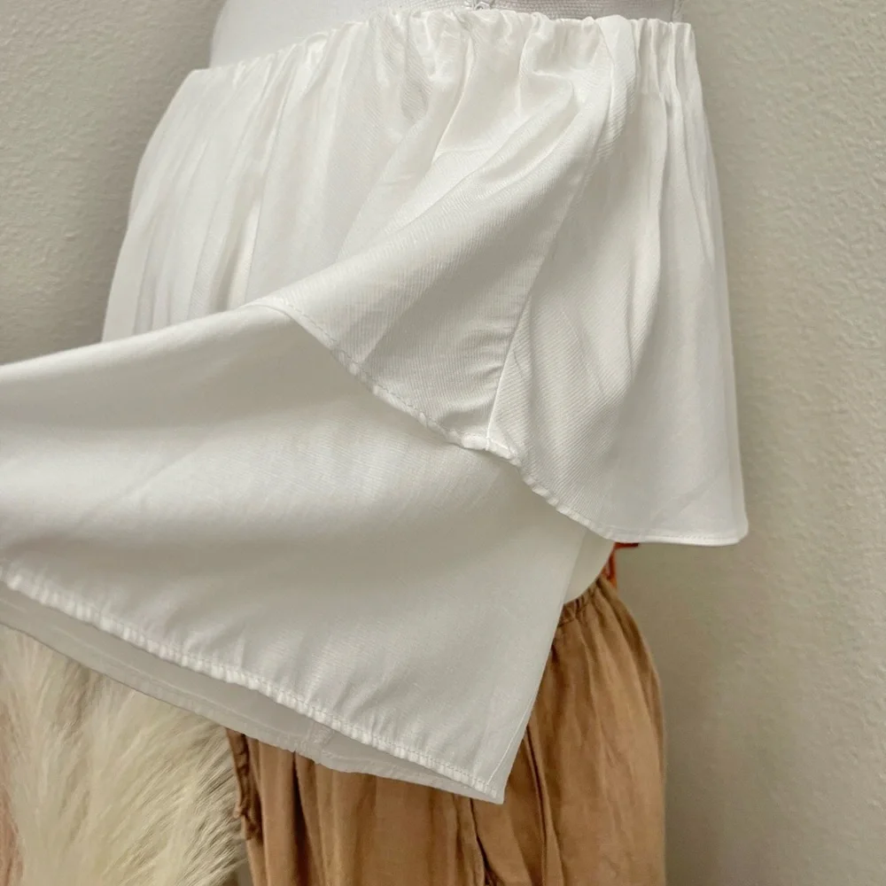 New - White Ruffle Off Shoulder Top - Picture 4 of 9